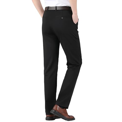 Mens Formal Trousers Casual Business Office Work Home Smart Dress Straight Leg Flat Front Winkle Free Smart Dress Pants